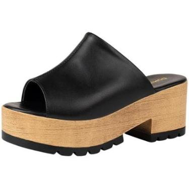 Imagem de Tamanco Feminino Plataforma Tratorado Clog Madeira Confort-Masculino