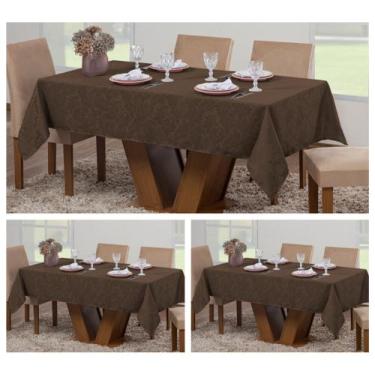 Imagem de Kit 3 Toalhas Mesa Luxo Retangular Sala Jantar 8 Lugares Jacquard - Ra