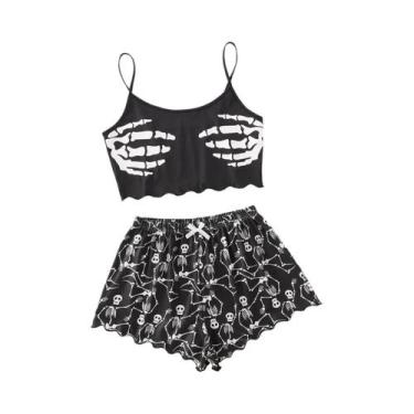 Imagem de Conjunto De Pijamas Sexy De Halloween Para Mulheres, Roupa De Dormir D