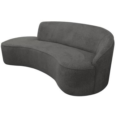 Imagem de Sofá Curvo 02 Lugares 150cm Eron Braço Esquerdo Poliéster Cinza Escuro - Nexta Casa