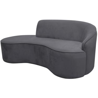 Imagem de Sofá Curvo 02 Lugares 150cm Eron Braço Esquerdo Veludo Cinza - Nexta Casa