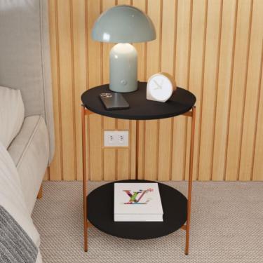 Imagem de Mesa De Apoio Lateral Morada Preto-bronze