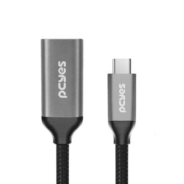 Imagem de Cabo Usb Tipo-c Para Hdmi Fêmea 2.0 4k/60hz - Preto - 15cm - Nylon - Pucf-15p