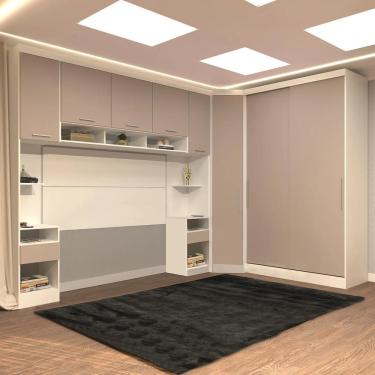 Imagem de Guarda Roupa Casal Modulado Cp07 Taiga Branco/cinnamon L01 - Mpozenato