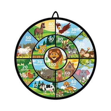 Imagem de Conjunto De Jogo De Dardos Com Tema De Animais Para Crianças, Tabuleir