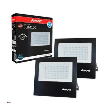 Imagem de Kit 2 Refletor Avant 100W LED 6500K Branco Frio