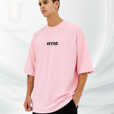 Imagem de Camiseta Oversized Vermelha Over GYM 100 Algodão Premium Streetwear Academia Gola Redonda-Unissex