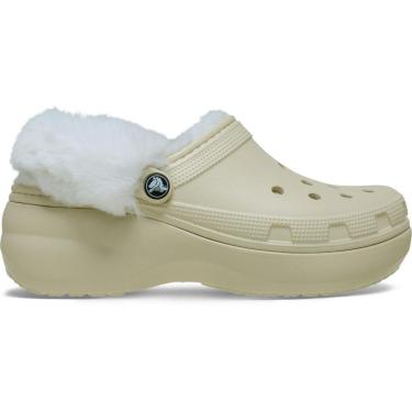 Imagem de Sandália Crocs Classic Platform Fuzz Lined Clog Bone-Unissex