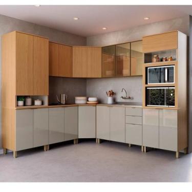 Imagem de Cozinha Completa com 8 Modulos 20 Portas e 2 Gavetas Karine Ii - Movei