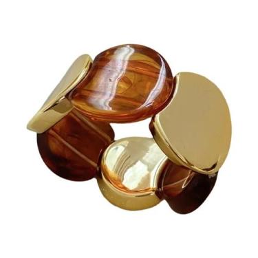 Imagem de Pulseiras De Resina Acrílica Vintage Para Mulheres Com Cordão Elástico