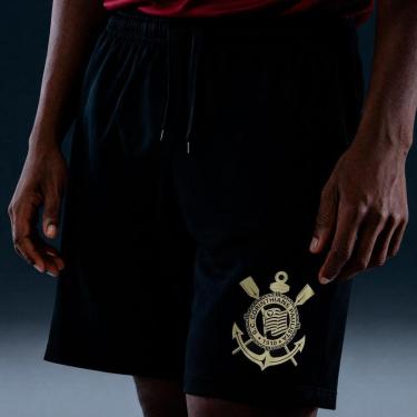 Imagem de Bermuda Corinthians Logo Dourado Masculina-Masculino
