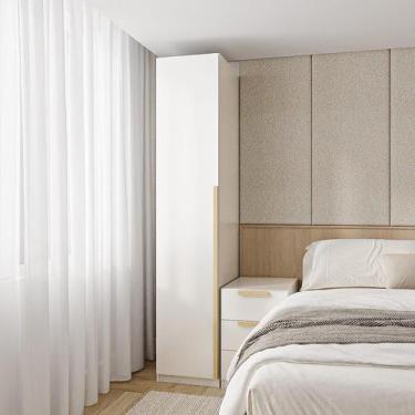 Imagem de Guarda-roupa Modular 40cm 1 Porta com Prateleiras Jade CabeCasa Madeir