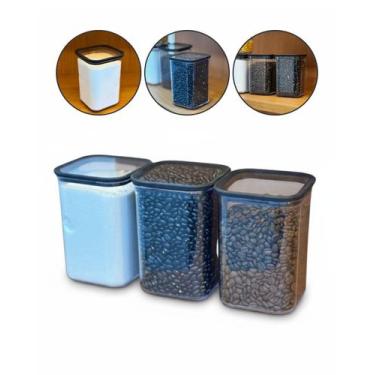 Imagem de Kit 3 Potes Organizador Geladeira Hermético Acrílico 1 Litro - 123 Org