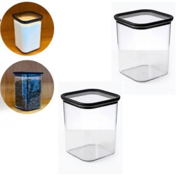 Imagem de Kit 2 Pote Hermético Organizador Mantimentos 1 L Acrílico - 123 Organi