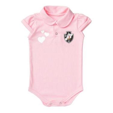 Imagem de Body Vasco Da Gama Bebe Recem Nascido Branco Ou Rosa Oficial - Rosa - 
