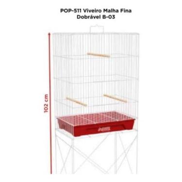 Imagem de Gaiola Viveiro Periquito Gaiobraz Para Animais 29x43x102 Cm Cores Sort