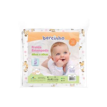 Imagem de Fralda De Pano 5 Unidades Bebê Estampada Berçinho 100% Algodão Cor:Fem