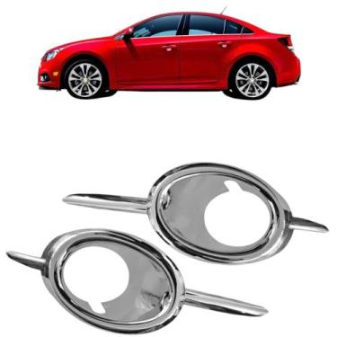 Imagem de Par Aplique Cromado Para Farol De Milha Chevrolet Cruze Ltz Sedan 2009