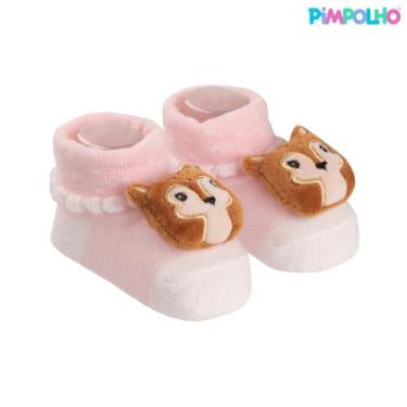 Imagem de Meia bebe bichinho com chocalho rn pimpolho menino e menina, Cervo ros