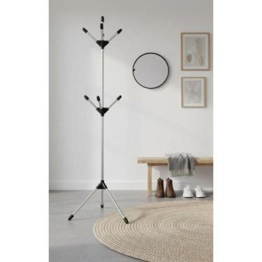 Imagem de 2x Cabideiro Mancebo 150cm Preto Aço Cromado Elegante - Congratulation