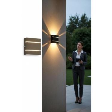 Imagem de Arandela Slim 2 Fachos Muro Marrom Externa Durável - Congratulations S