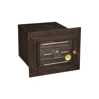 Imagem de Forno em Ferro Fogão a Lenha Médio Porta Vidro 50x42x35cm