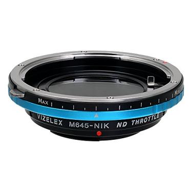 Imagem de Adaptador de montagem de lente Vizelex ND acelerador da Fotodiox Pro - Lente Mamiya 645 (M645) para câmeras de montagem Nikon F-Mount (FX, DX) (como D7100, D800, D3) - com filtro ND variável embutido (ND2-ND1000)