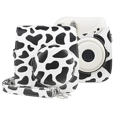 Imagem de Yunchao Acessórios para câmeras Milk Cow Corpo Full PU couro PU Câmera bolsa com alça para fujifilm mini 7+ Sacos de câmera