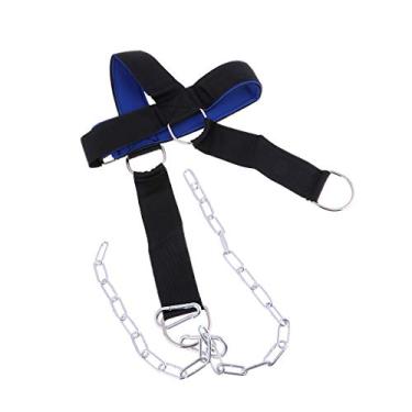 Imagem de Alça de corrente para academia para levantamento de peso e musculação com arnês para cabeça e pescoço da menolana