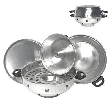 Imagem de Churrasqueira Multiuso Vigorosa Para Fogão 4 Em 1 N30 Bolo Pão Pizza Grelhados Churrasco Tacho (Polida)