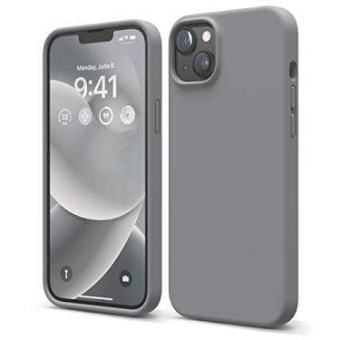 Imagem de elago Capa compatível com iPhone 14 Plus, capa de silicone líquido, capa protetora de corpo inteiro, à prova de choque, design fino, forro de microfibra macia antiarranhões, 6,7 polegadas (cinza