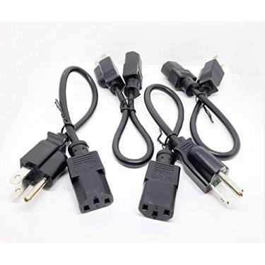 Imagem de Connectors Pro Pacote com 4 cabos de alimentação curtos universais de 18 AWG – 30 cm IEC320 C13 para NEMA 5-15P, pacote com 4