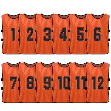Imagem de Tingpai 12 PCS Adultos Futebol Pinnies Secagem Rápida Football Team Jerseys Esportes Juvenis Scrimmage Time de Futebol Treino Babadores nume dos Prática Colete espo vo