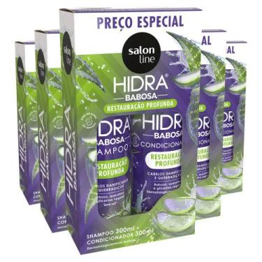 Imagem de Kit Com 5 Kit Shampoo + Condicionador Salon Line Hidra Babosa  300ml
