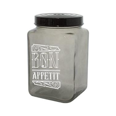 Imagem de Pote de Vidro com Tampa Bon Appetit Preto 1,5 Litro - Casambiente
