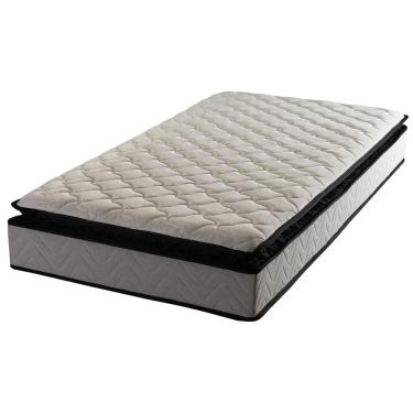 Imagem de Colchão de Solteiro Hellen Titanium com Espuma D28 e Pillow Top 24x88x188cm - Cinza/Preto