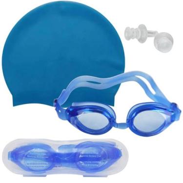 Imagem de Kit Natação Touca Óculos Protetor Ouvido Adulto Profissional - Dm Toys
