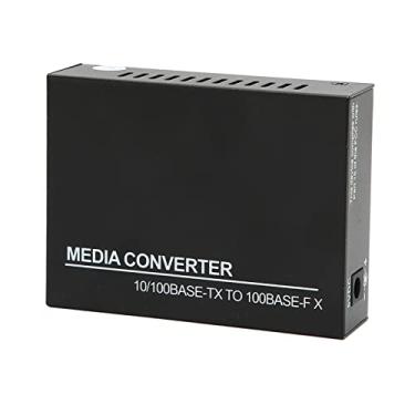 Imagem de Modem de Fibra ótica, Transceptor de Fibra LED Indicadores Broadcast Prevenção de Tempestade de Conversor de Mídia Forte Dissipação de Calor para Ambientes Internos e Externos (plugue americano)