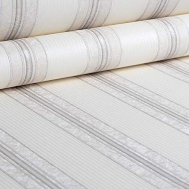 Imagem de Papel De Parede Importado Vinílico Lavável Alto Relevo Texturizado (1304 - Listrado Bege)