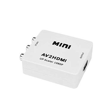 Imagem de RCA para HDMI, AV para HDMI, ALLOMN 1080P Mini 3 RCA composto CVBS adaptador conversor de vídeo compatível com PAL/NTSC com cabo de carregamento USB para PC, laptop, Xbox, PS3, PS4,
