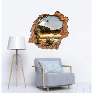 Imagem de Adesivo Buraco de Parede Natureza Paisagem Rio 50cmx55cm