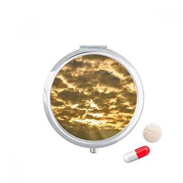 Imagem de Caixa de armazenamento de remédios com nuvens amarelas Dark Sky Sunshine