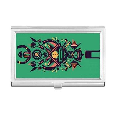 Imagem de Porta-cartões de visita com tatuagem de esqueleto humano indiano assustador com porta-cartões