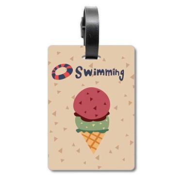Imagem de Boia de natação para o verão, doce, bolsa de mala, etiqueta para cartão de bagagem, etiqueta para pendurar