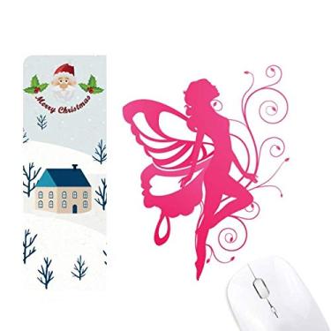Imagem de Mouse pad Butterfly with Pink Wing Pretty Angel Santa Claus House presente
