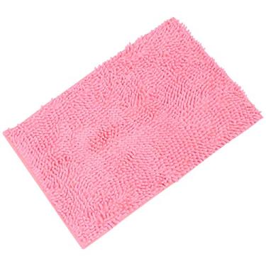 Imagem de Cabilock Tapete de banheiro de chenille, absorvente de PVC, tapete macio, antiderrapante, tapete de banheiro para cozinha e banheiro 40 x 60 x 2 cm (rosa)