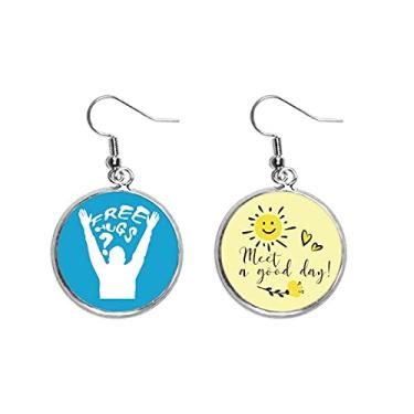 Imagem de Cheers Hugs Art Deco, presente, moderno, gota, sol, flor, brinco, bijuteria, moda