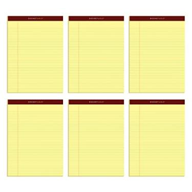 Imagem de TOPS Blocos legais de 21 x 27 cm, pacote com 6, marca Premium Docket Gold, pautado estreito, papel amarelo grosso, verso resistente, 50 folhas, feito nos EUA (63941)