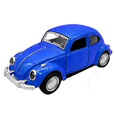 Imagem de Fusca Miniatura Carrinho de Ferro com Abertura das Portas e Pneu de Borracha Fusquinha de Brinquedo (Azul)