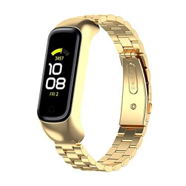 Imagem de Hoopyeecase Metal Substituição pulseira de relógio Compatível com Samsung Galaxy Fit2 SM-R220, Ajustável Links Aço inoxidável Acessórios Pulseira pulseira para mulheres homens